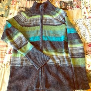 Striped Zip Up Sweater